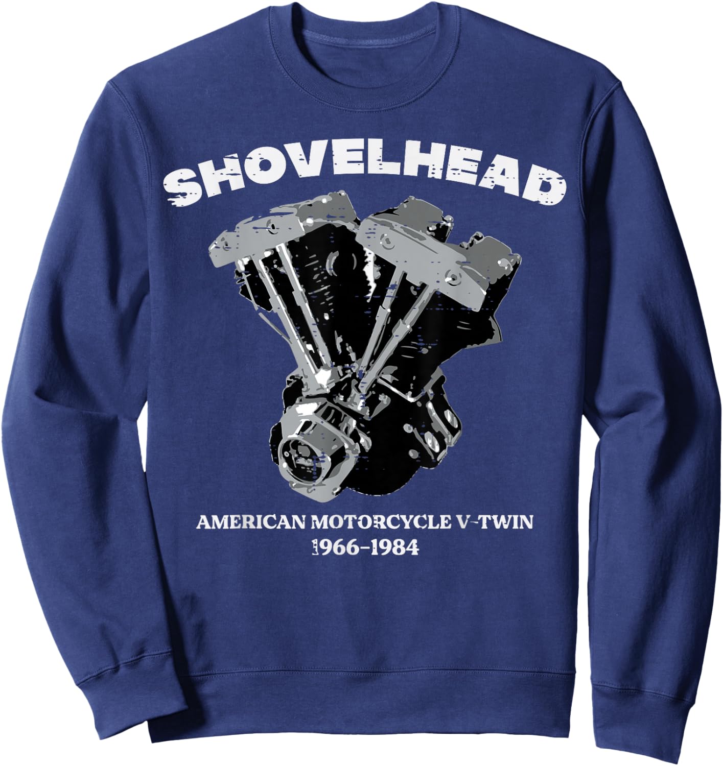 Biker Shovelhead Motorcycle Engine Vintage Men Women Kids Sweatshirt - Sweatshirt | Navy