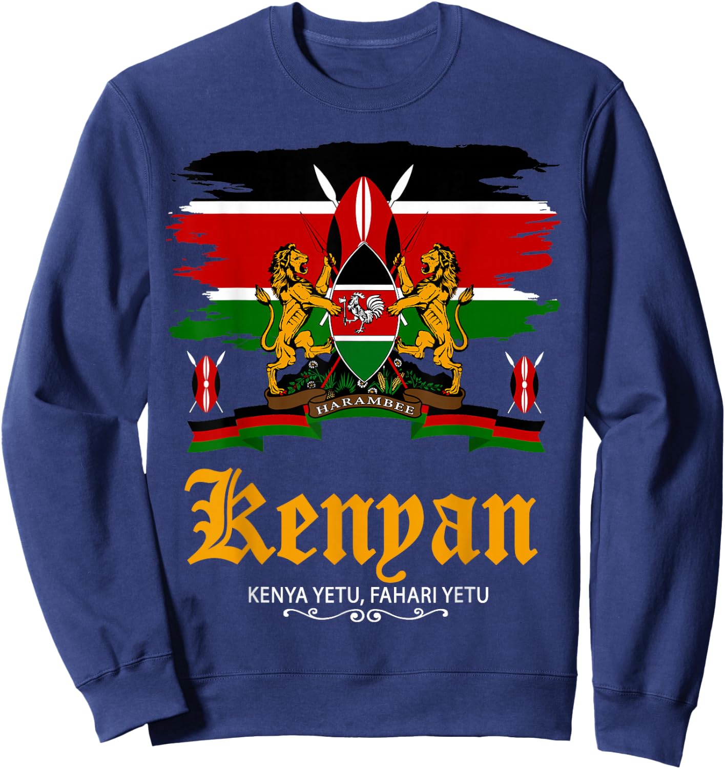 Kenyan Flag Outfit Idea For Kids & Kenya Flag Themed Sweatshirt - Sweatshirt | Navy
