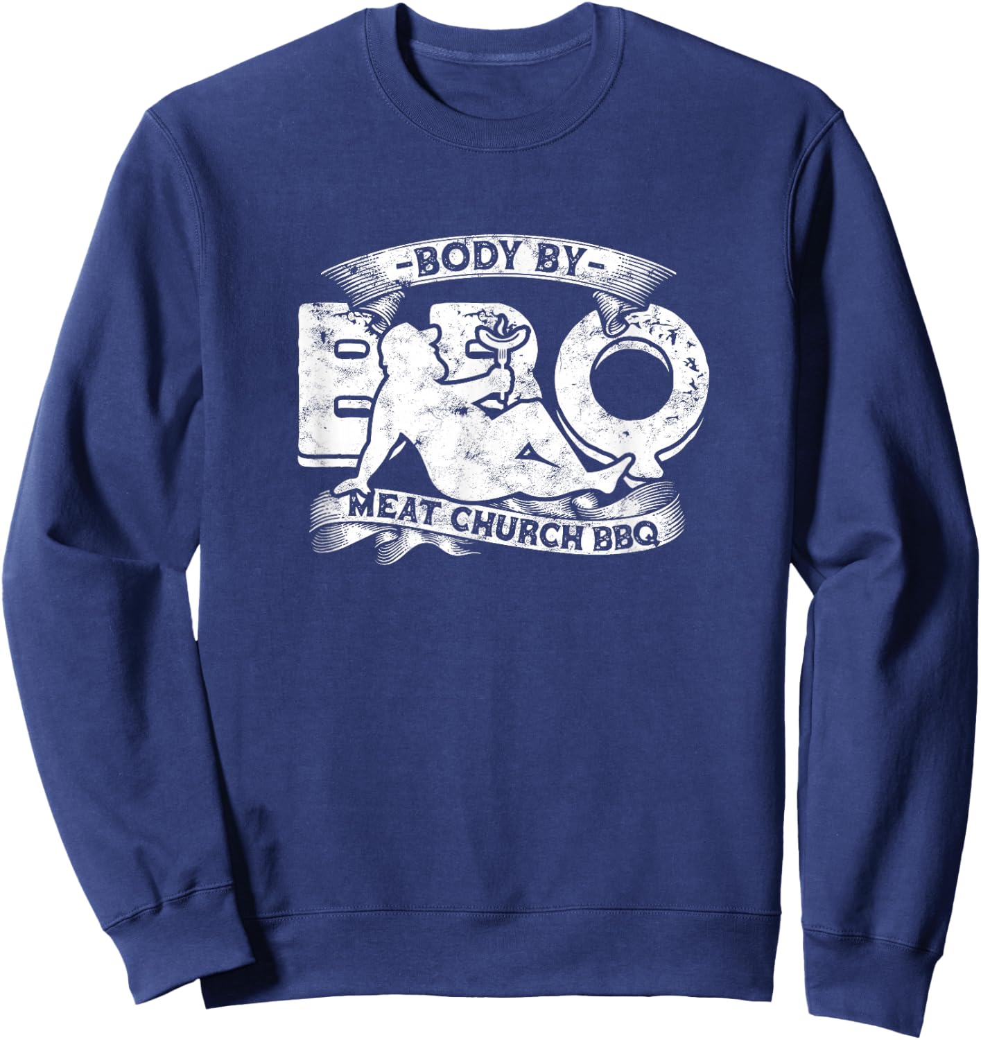 Body By BBQ Meat Church BBQ Sweatshirt - Sweatshirt | Navy