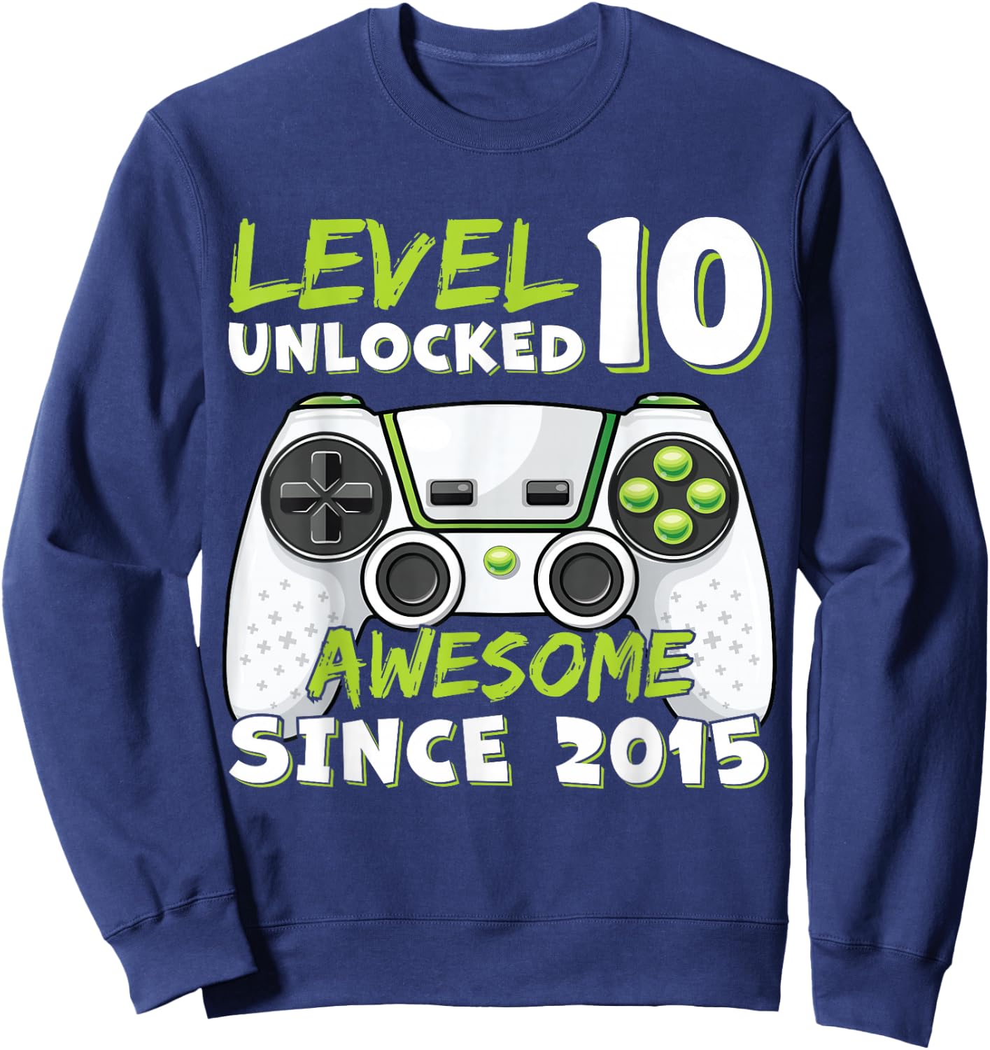 10 Year Old BDay Decorations Son Boy 10yr 2015 10th Birthday Sweatshirt - Sweatshirt | Navy