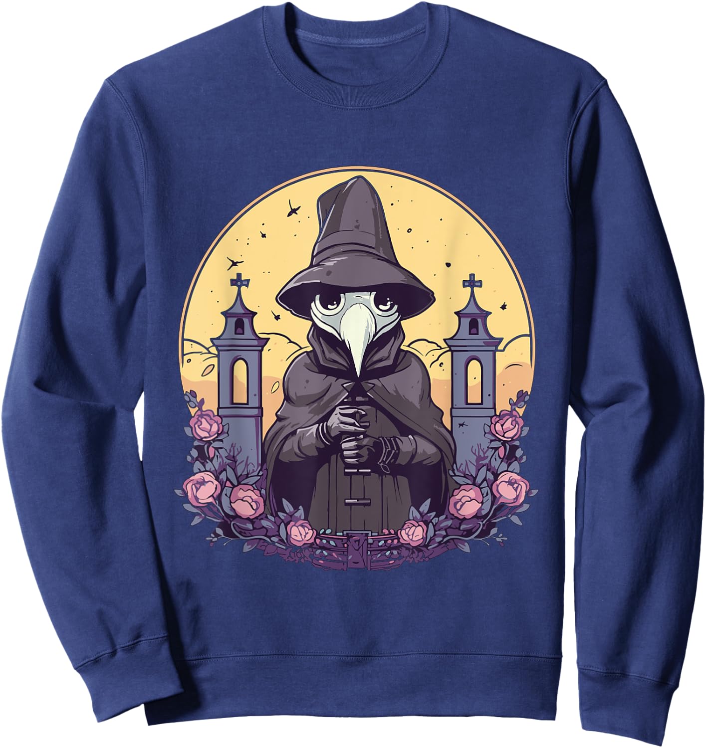 Pastel Goth Cute Creepy Plague Doctor Menhera Wiccan Kawaii Sweatshirt - Sweatshirt | Navy