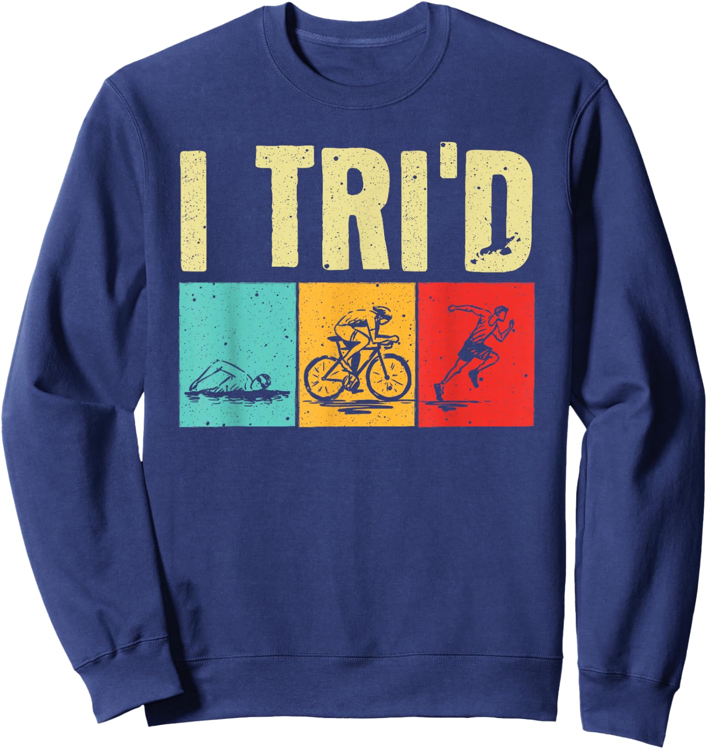 Funny Triathlon Women Cyclist Swimmer Triathletes Sweatshirt - Sweatshirt | Navy