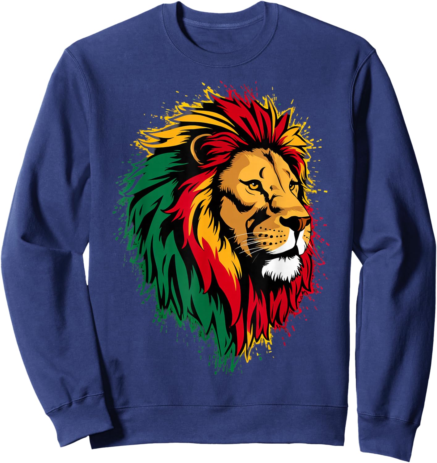 Jamaican Lion Jamaican Rasta Flag Lion Of Judah Reggae Music Sweatshirt - Sweatshirt | Navy