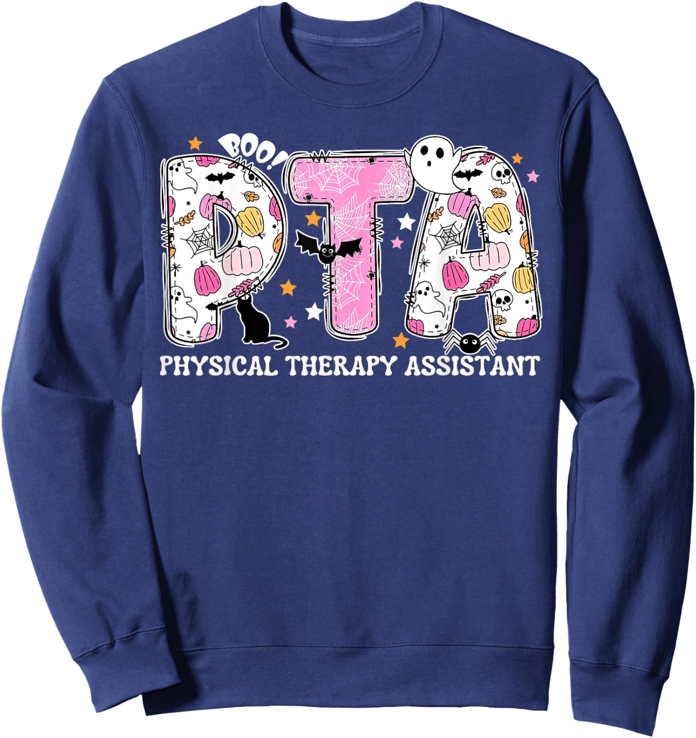 PTA Physical Therapy Assistant Fall Halloween Spooky Season Sweatshirt - Sweatshirt | Navy