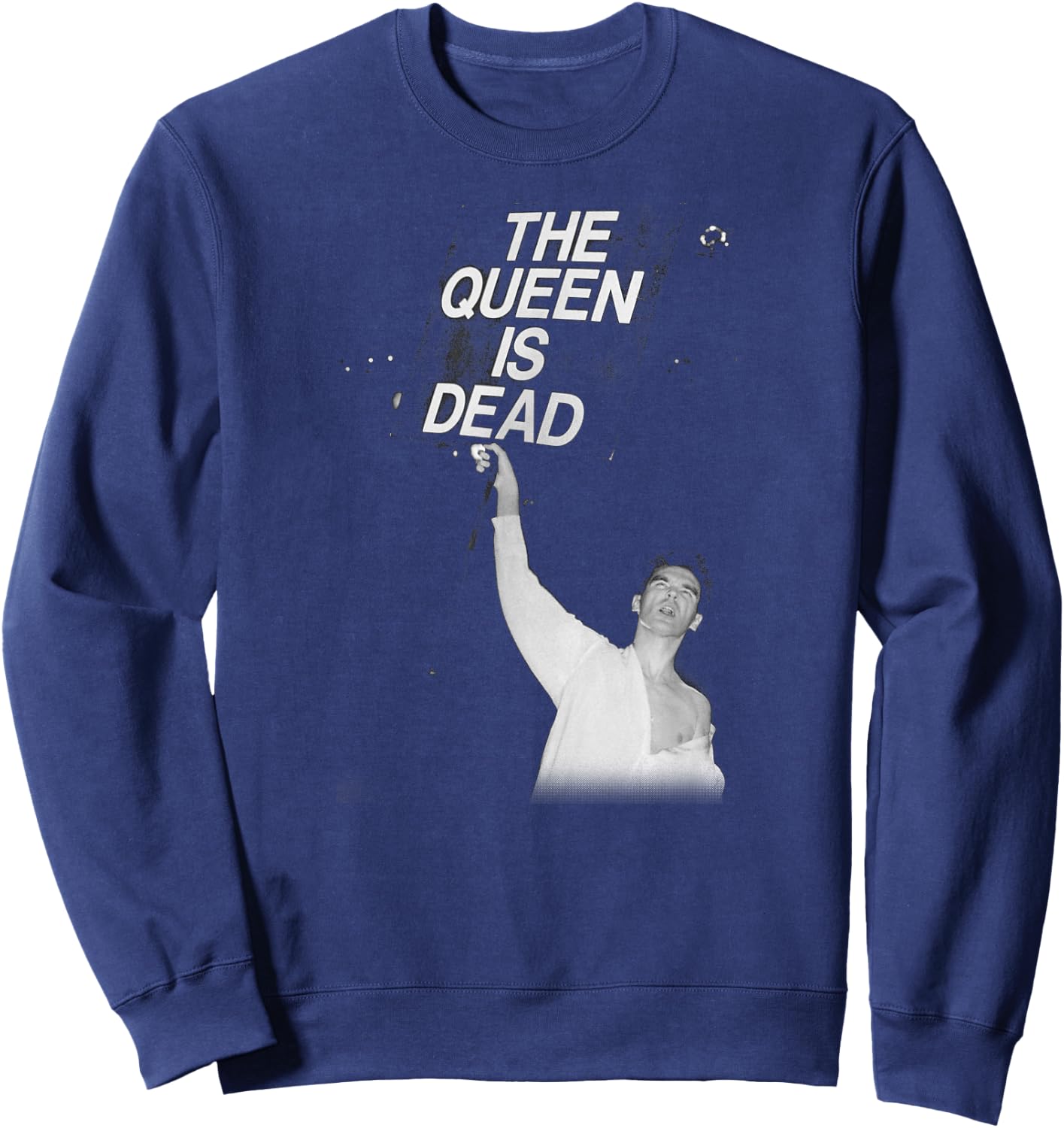 Morrissey Live The Queen is Dead Sign by Stephen Wright Sweatshirt - Sweatshirt | Navy