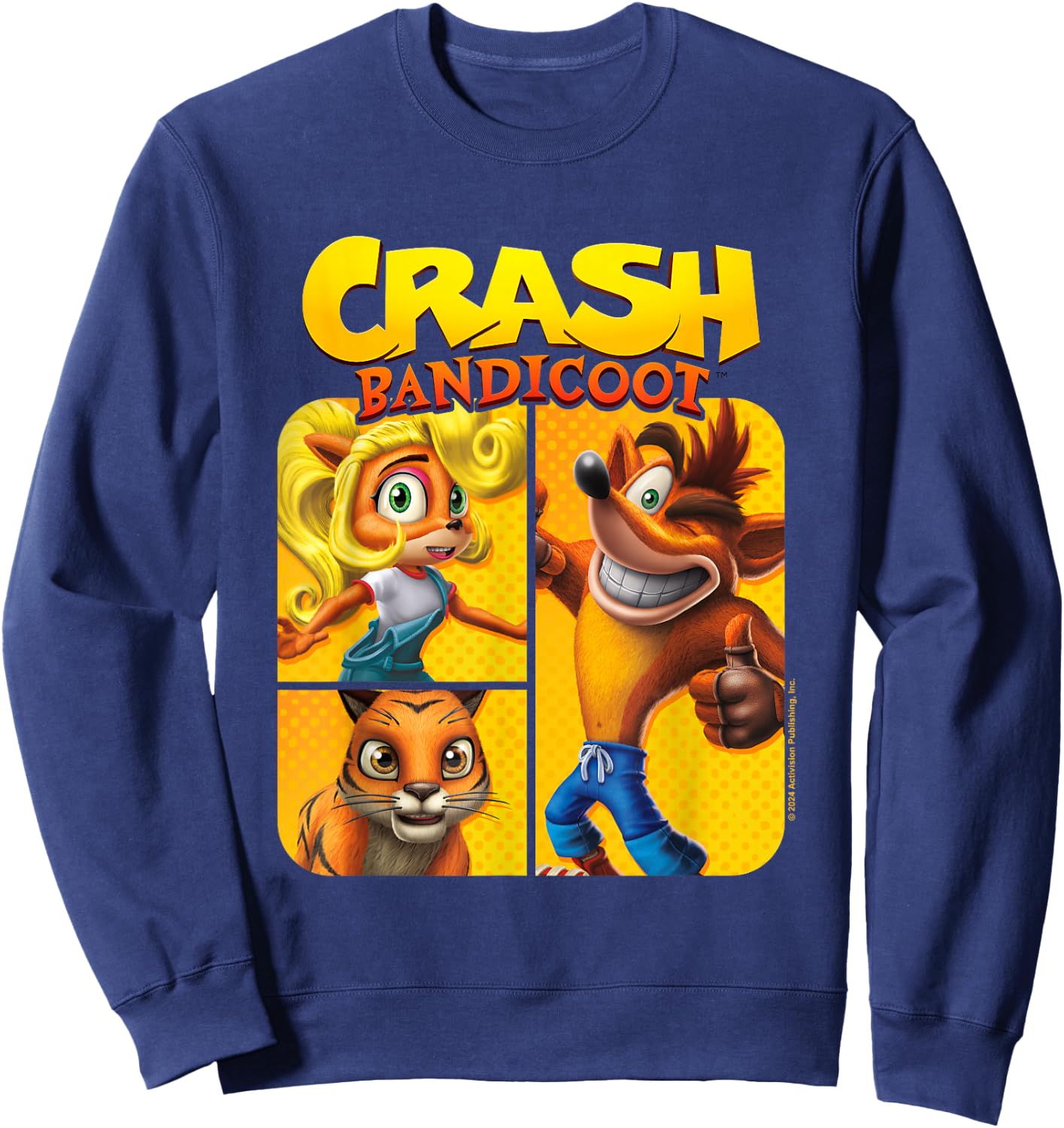 Crash Bandicoot & Friends Vintage Character Panels Sweatshirt - Sweatshirt | Navy