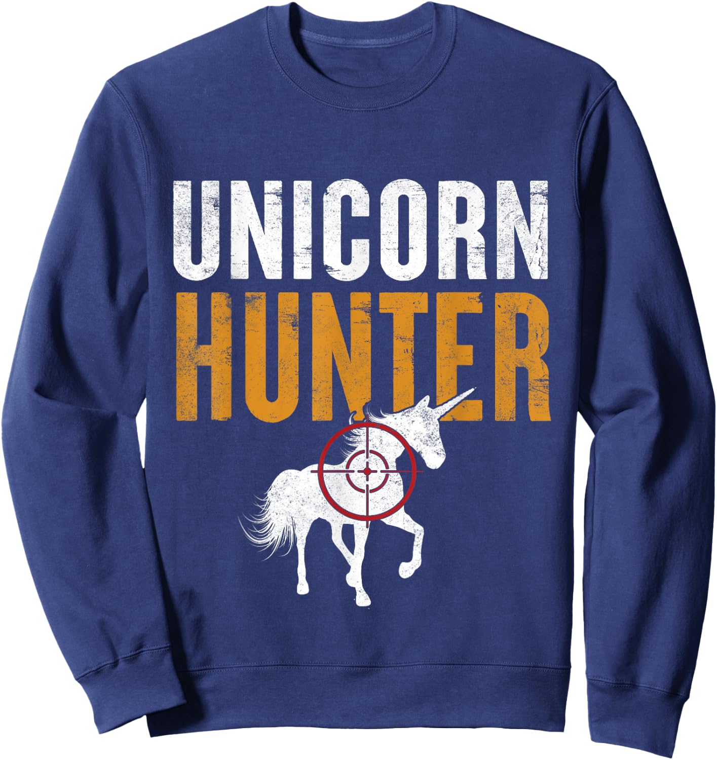 Funny Lazy Halloween Costume Unicorn Hunter Costume Men Sweatshirt - Sweatshirt | Navy