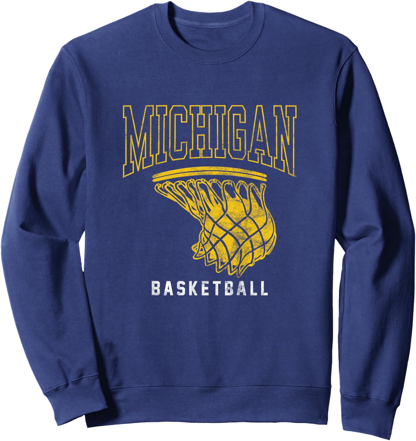 Kids University of Michigan Wolverines U of M Basketball Hoop Sweatshirt - Sweatshirt | Navy