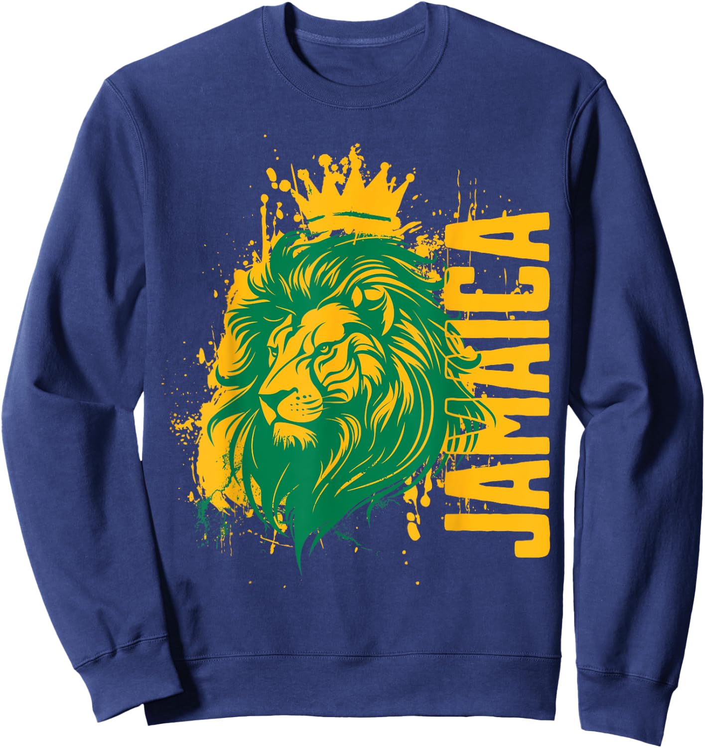 Vintage Jamaica Lion Jamaican Men Women Kids Jamaican Lion Sweatshirt - Sweatshirt | Navy