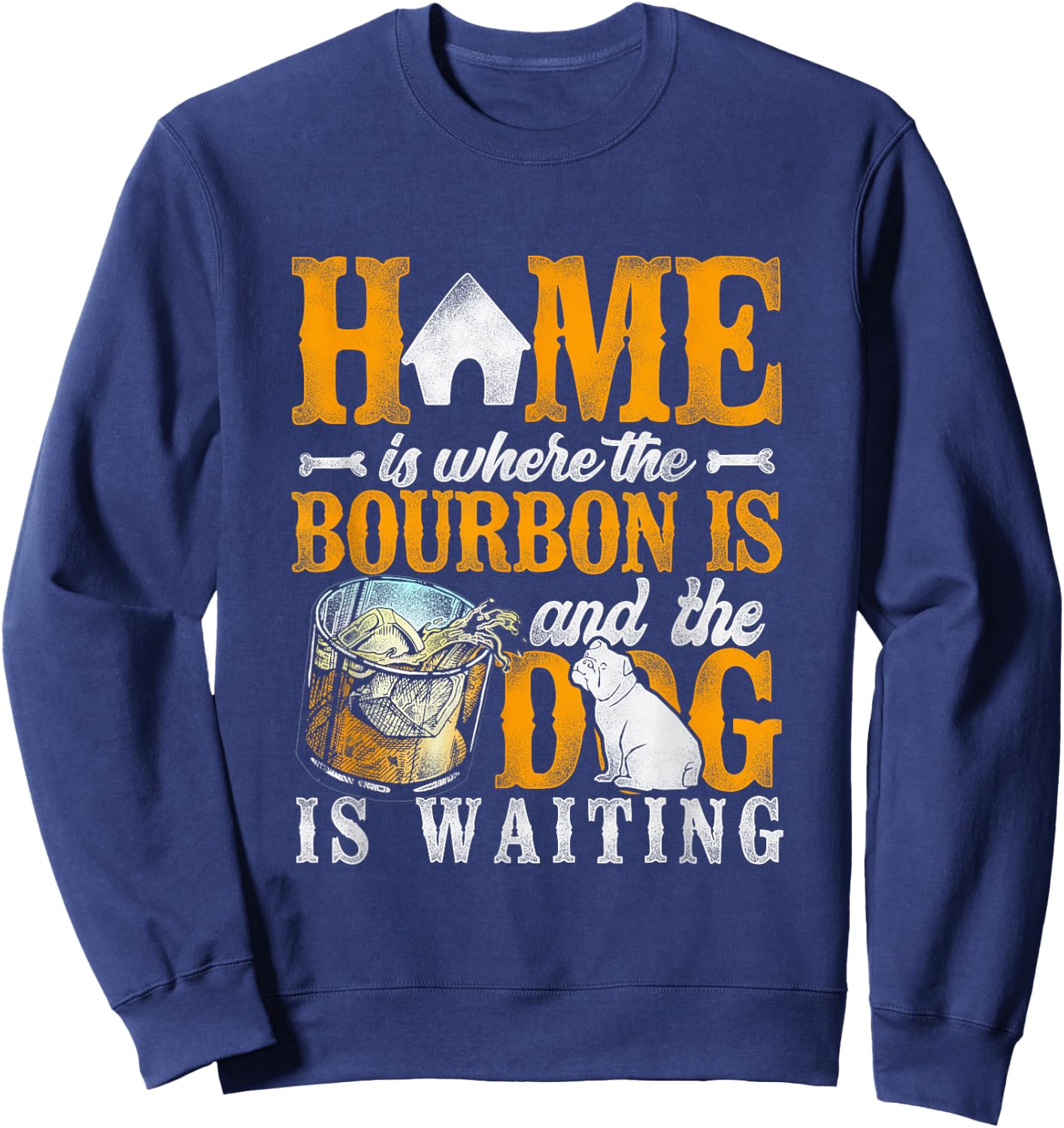 Bourbon Companionship Collection & Dog Gear - Adults Black Dog Sweatshirt - Sweatshirt | Navy