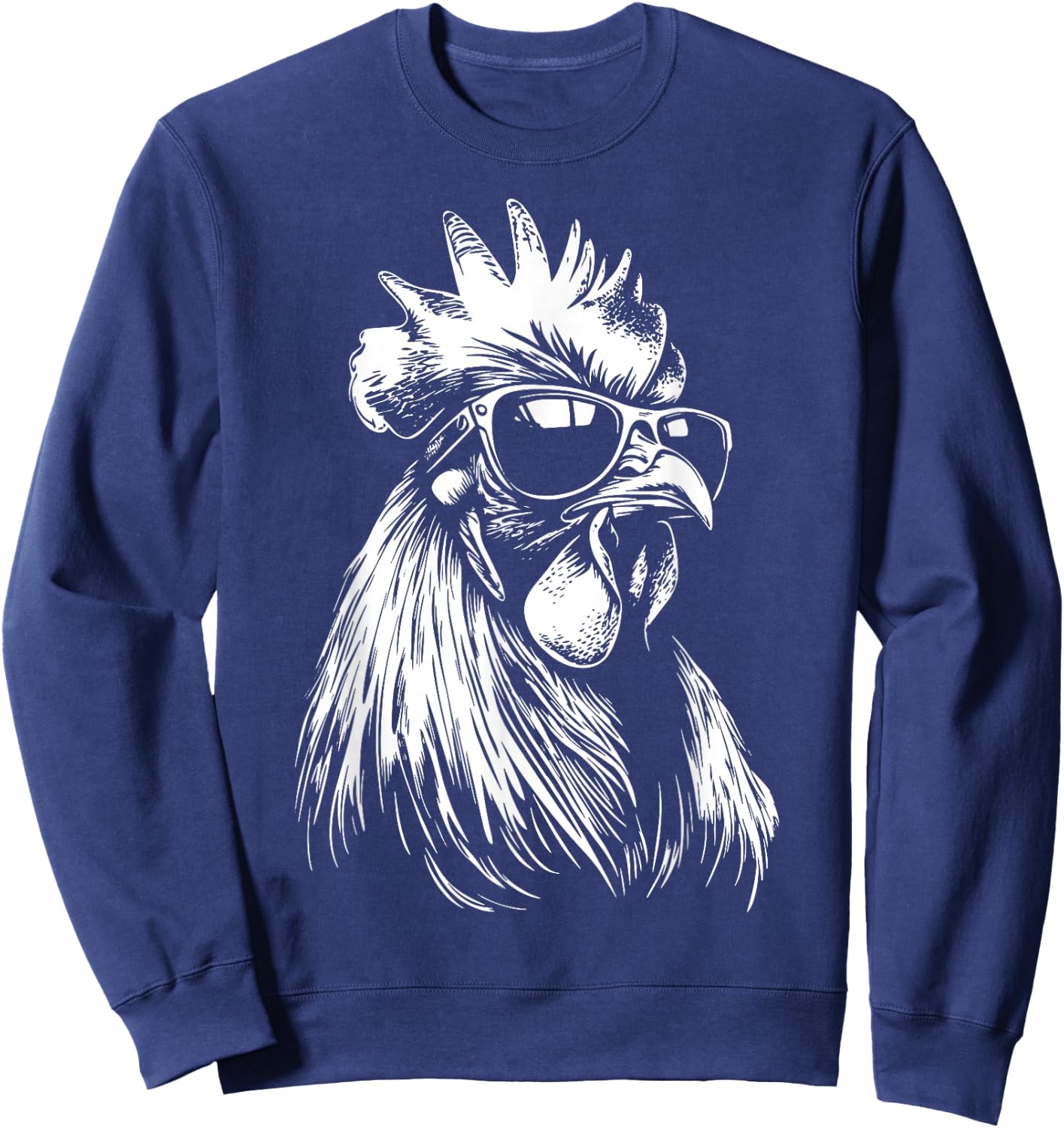 Rooster Chicken Sunglasses Sweatshirt - Sweatshirt | Navy