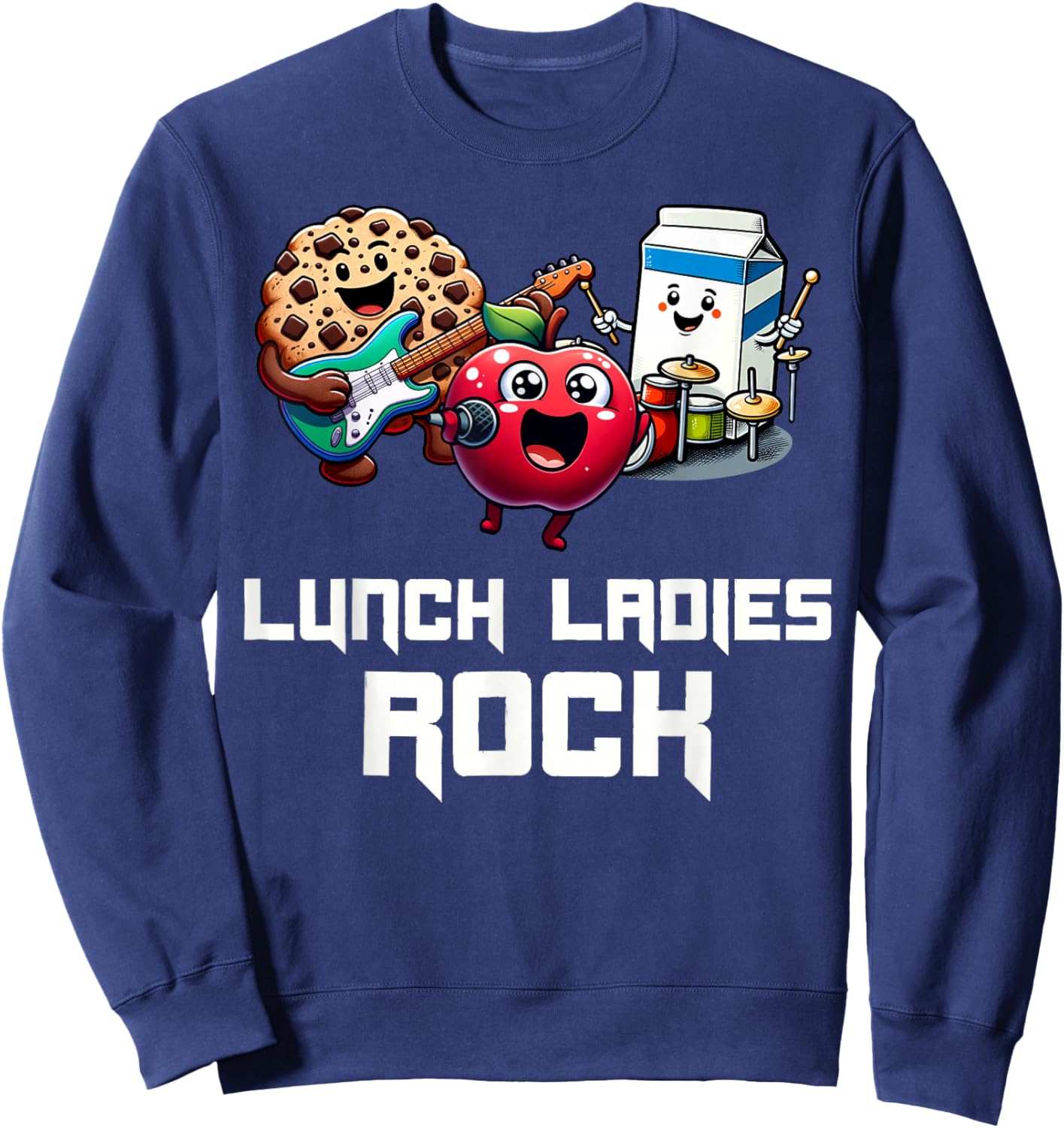Funny Lunch Lady School Aide Appreciation Graphic Sweatshirt - Sweatshirt | Navy
