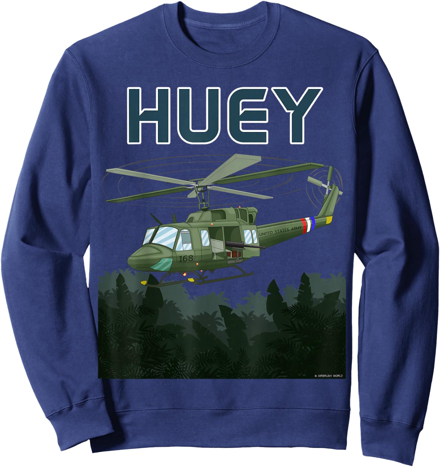 Huey Army Helicopter Military Armed Forces Helicopter Sweatshirt - Sweatshirt | Navy