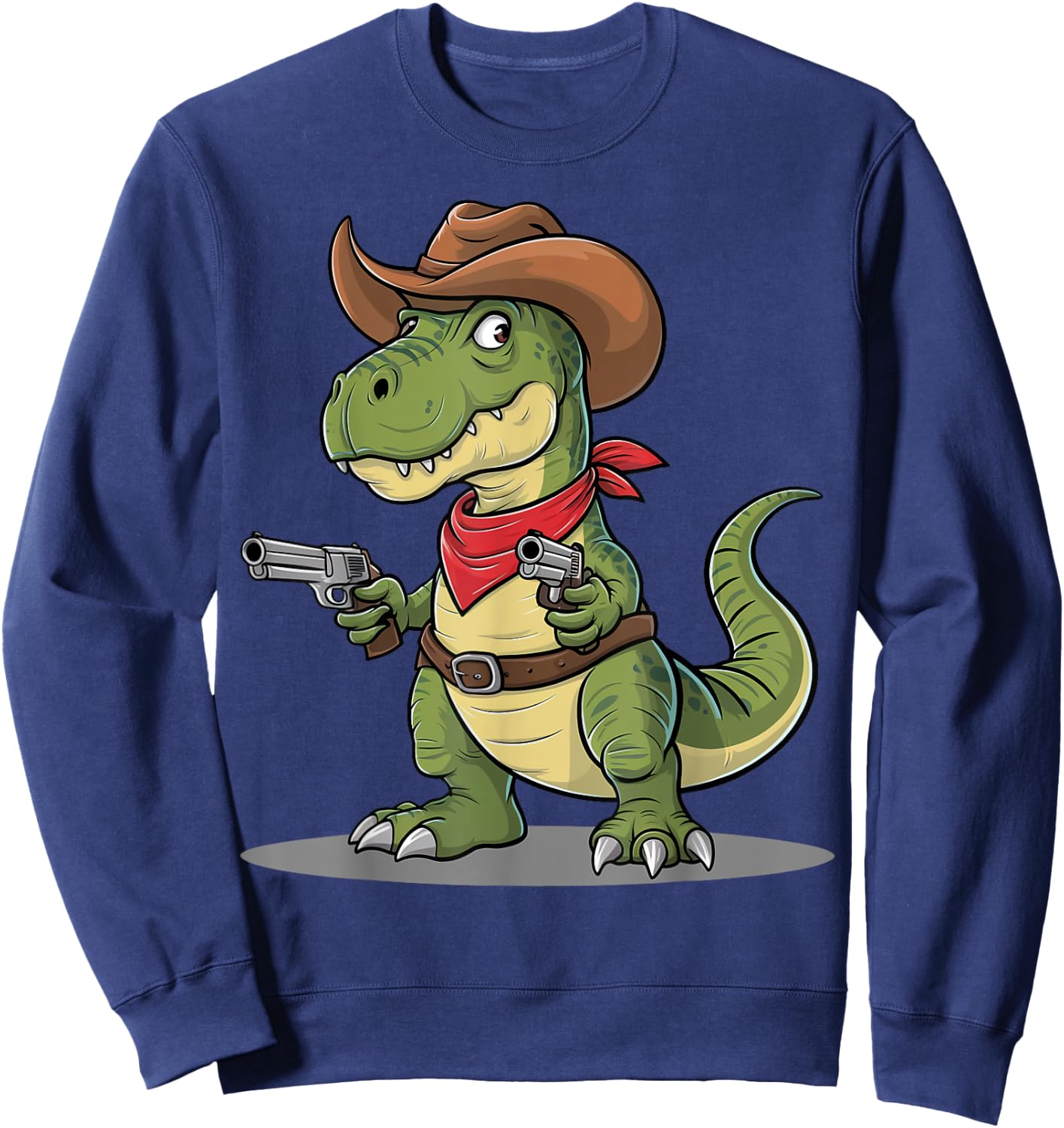 Funny Cowboy T Rex Dinosaur Wild West Country Boys Gift Sweatshirt - Sweatshirt | Navy