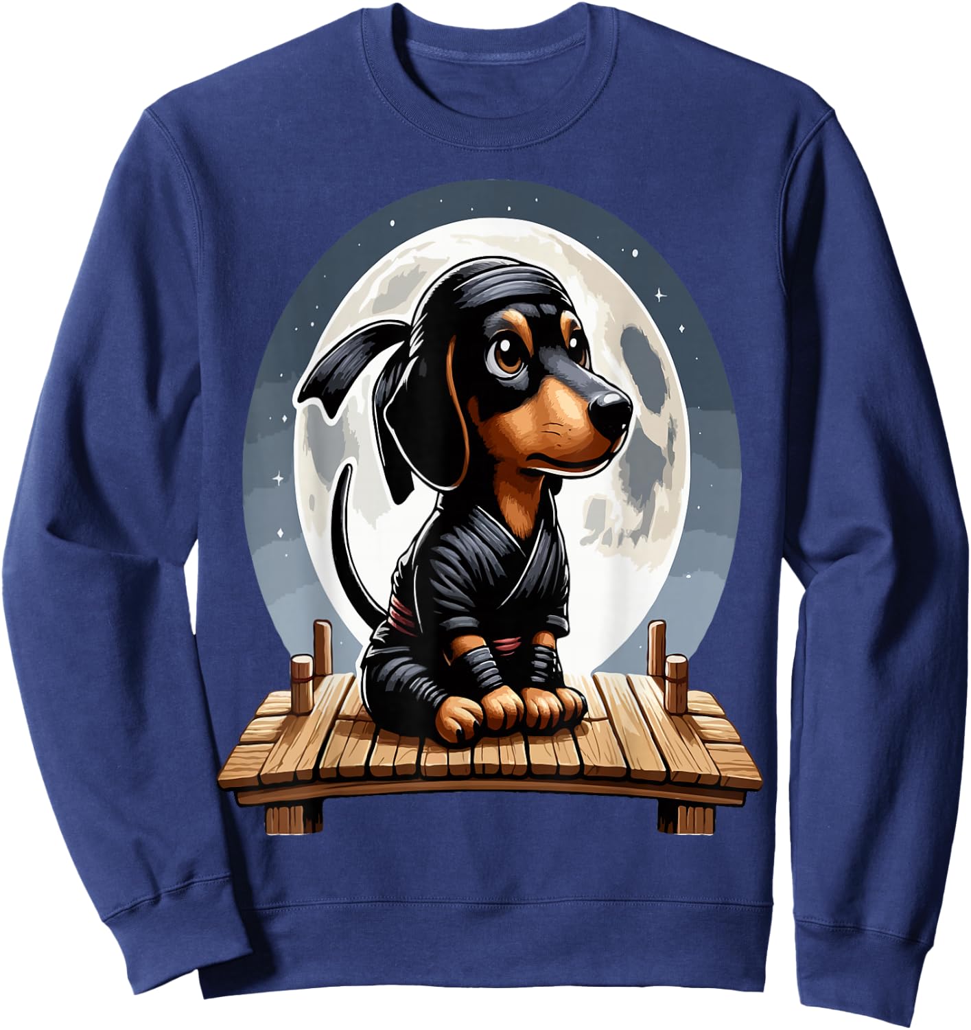 Funny Ninja Dachshund Sweatshirt - Sweatshirt | Navy