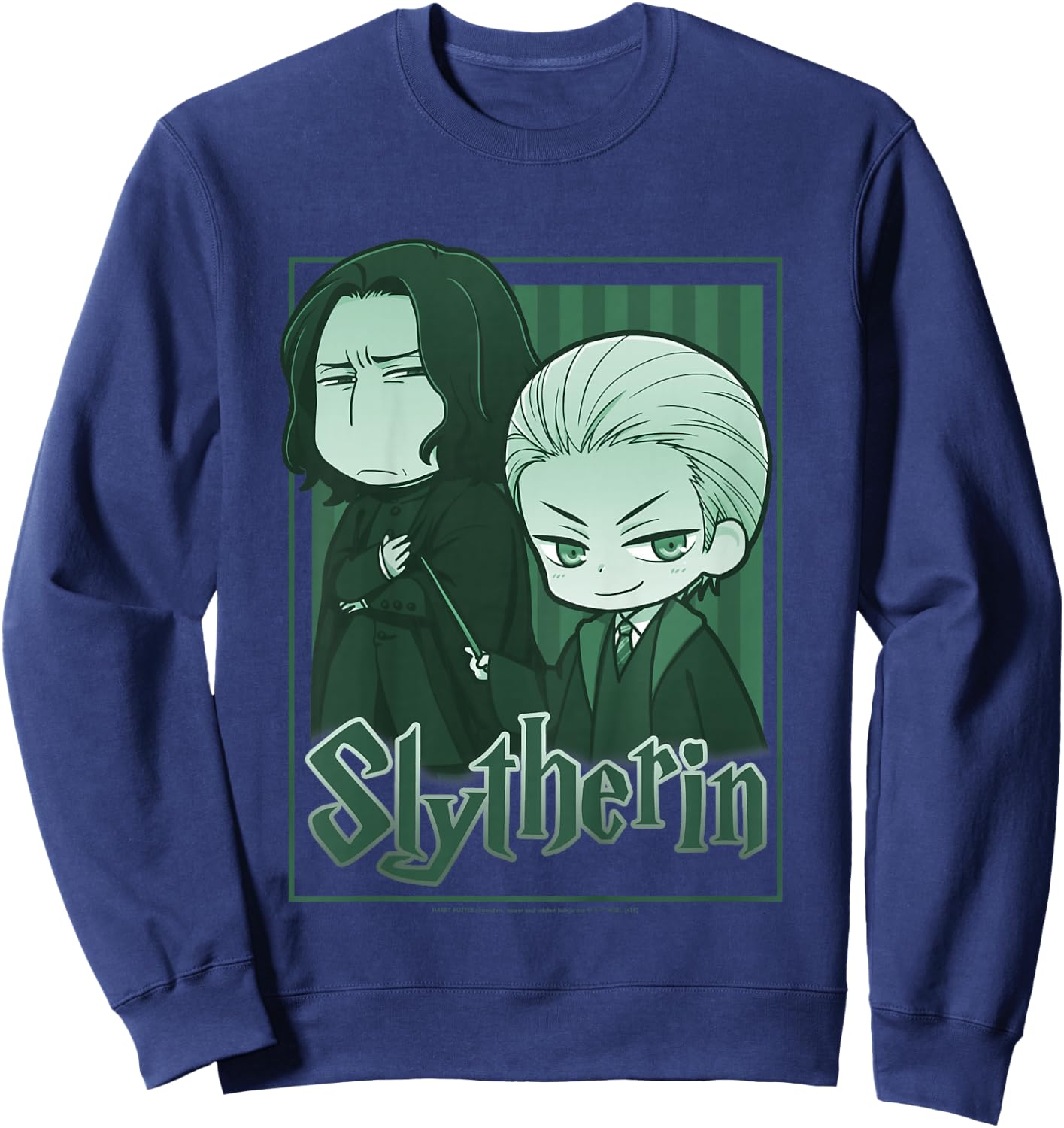 Kids Harry Potter Slytherin Snape & Draco Anime Sweatshirt - Sweatshirt | Navy