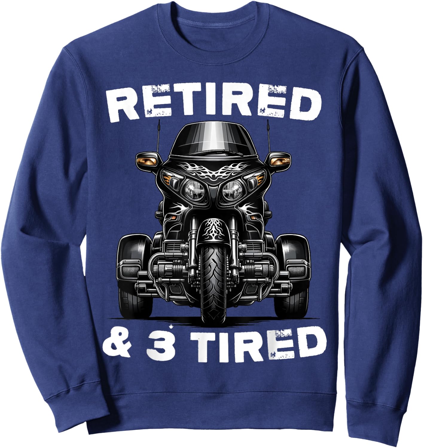 Retired Motorcycle trike Grandpa Three-wheeled Trike Dad Sweatshirt - Sweatshirt | Navy