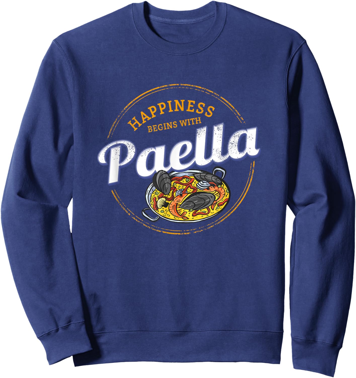 Paella Snack Vintage Spain Retro Paella Pan Souvenir Sweatshirt - Sweatshirt | Navy