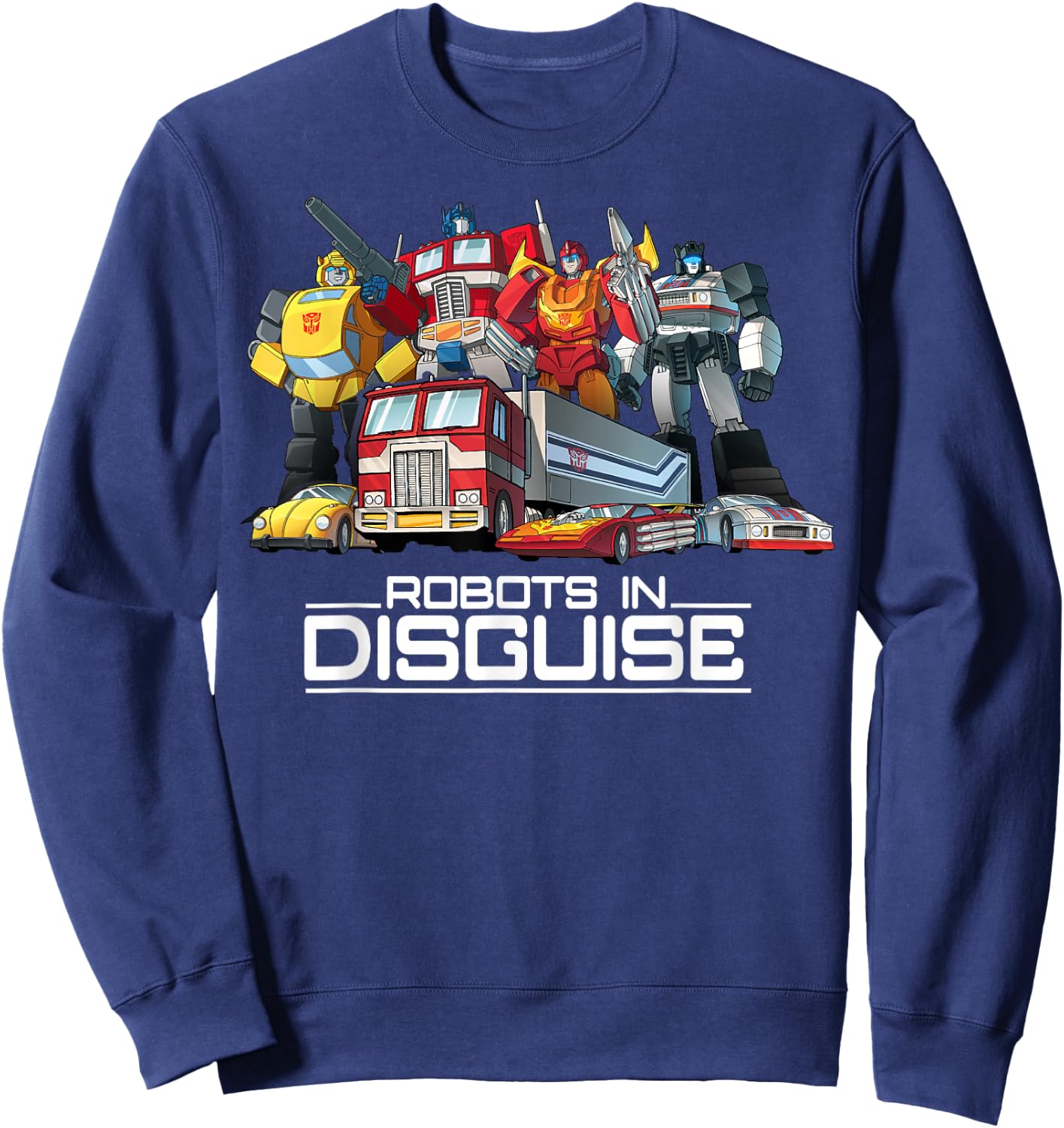 Transformers Robots In Disguise Vintage Retro Autobots Group Sweatshirt - Sweatshirt | Navy