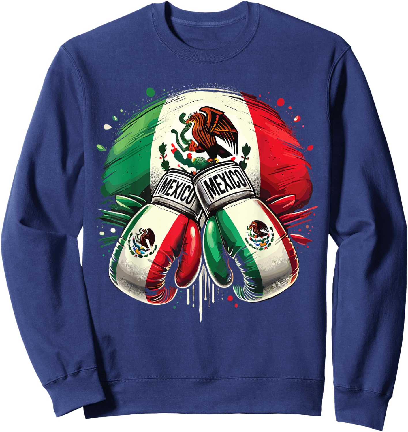 Mexican Boxing Pride Gloves Sports Design Sweatshirt - Sweatshirt | Navy
