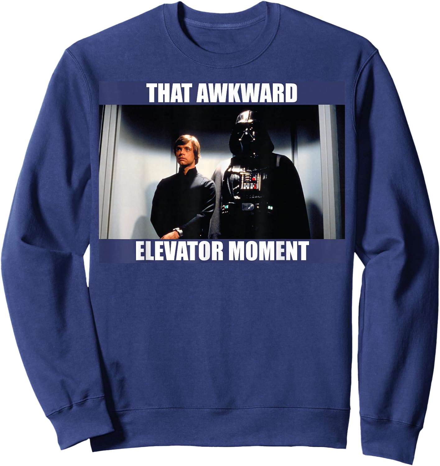 Star Wars Darth Vader & Luke That Awkward Elevator Moment Sweatshirt - Sweatshirt | Navy
