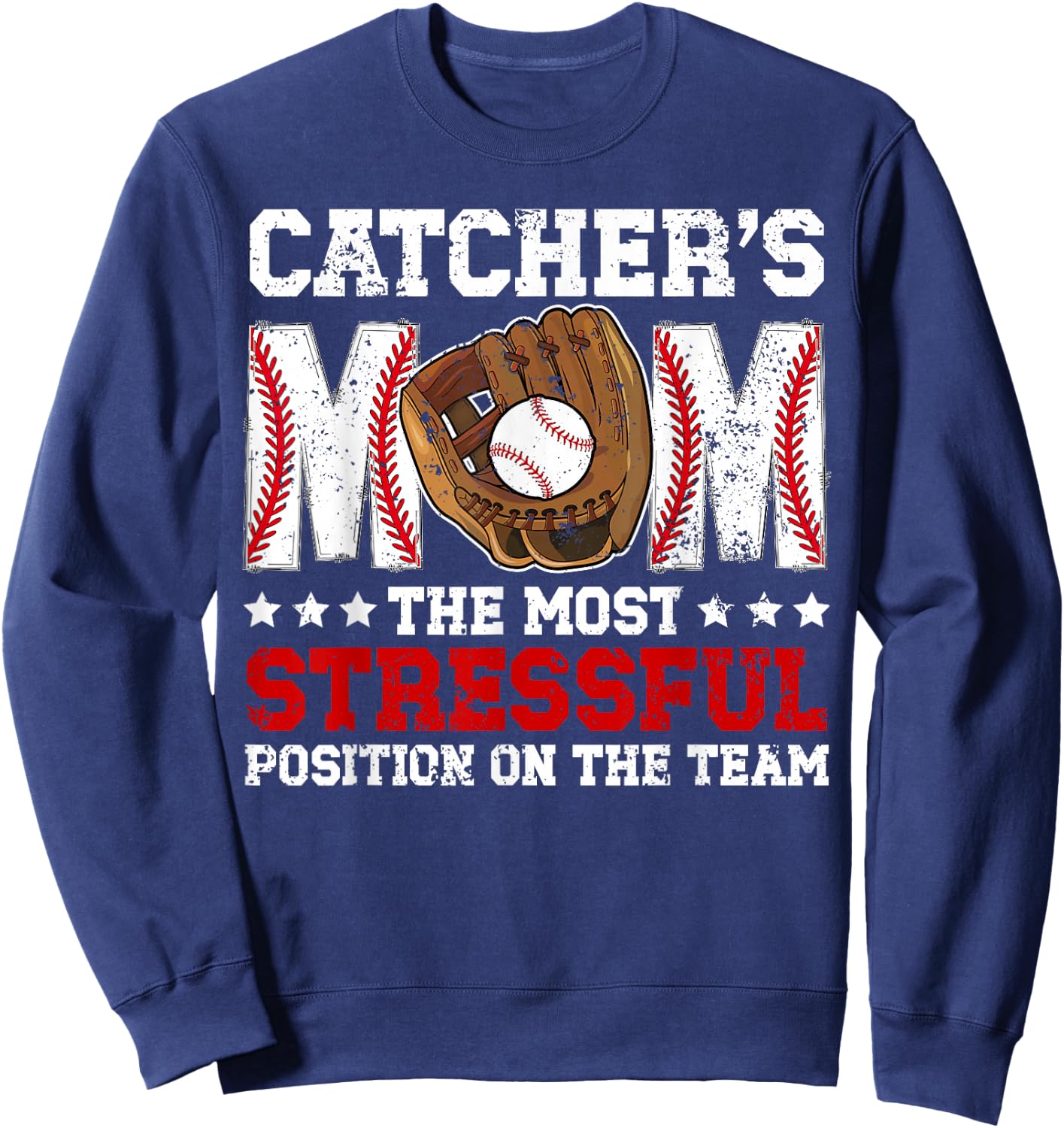 Catcher's Mom Baseball Catcher Mom Baseball Catcher Mama Sweatshirt - Sweatshirt | Navy