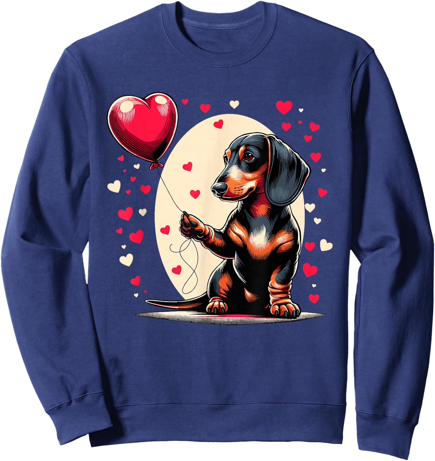 Dachshund Dog Valentine's Day Dog Owner Valentine Sweatshirt - Sweatshirt | Navy