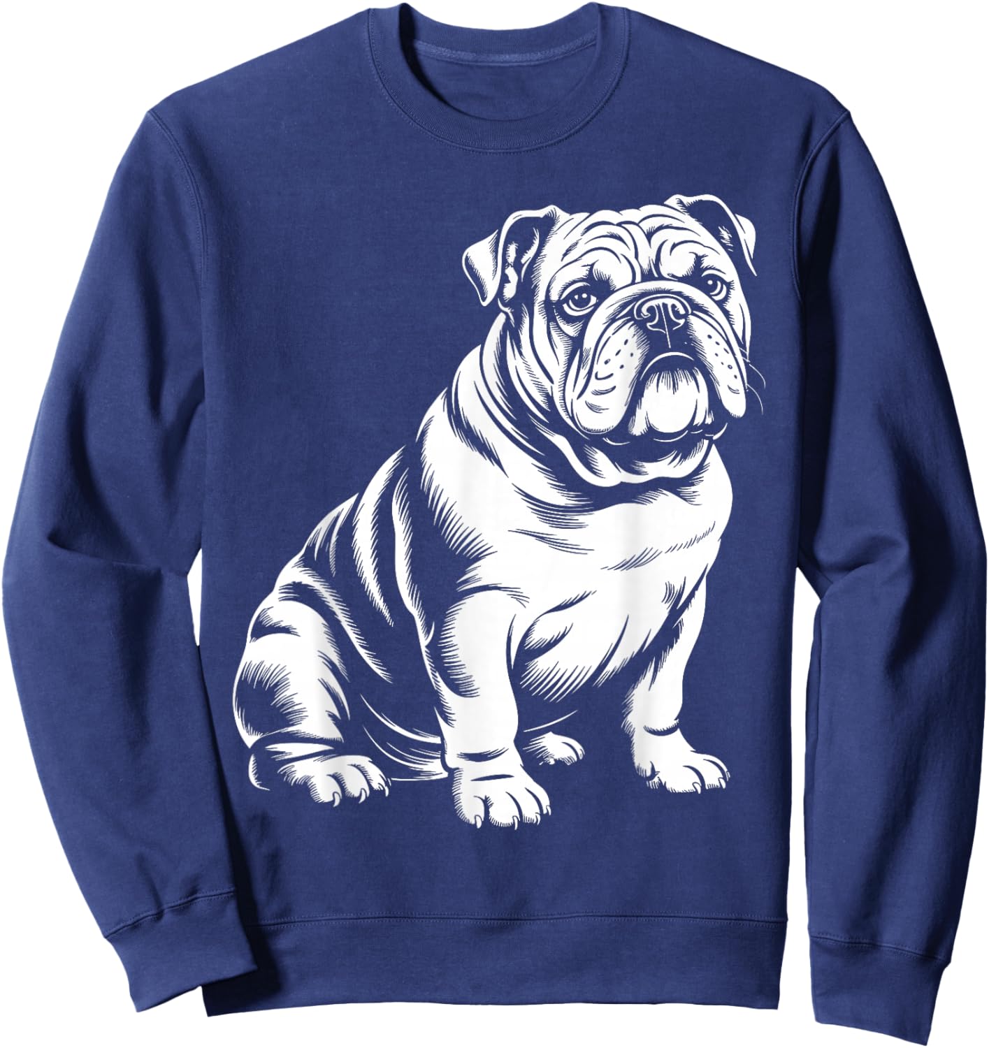 Cool English Bulldog Art Women Kids English Bulldog Sweatshirt - Sweatshirt | Navy