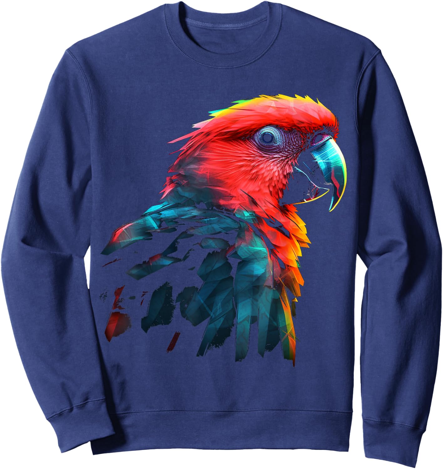 Parrot Art - Animal Bird Parrot Sweatshirt - Sweatshirt | Navy