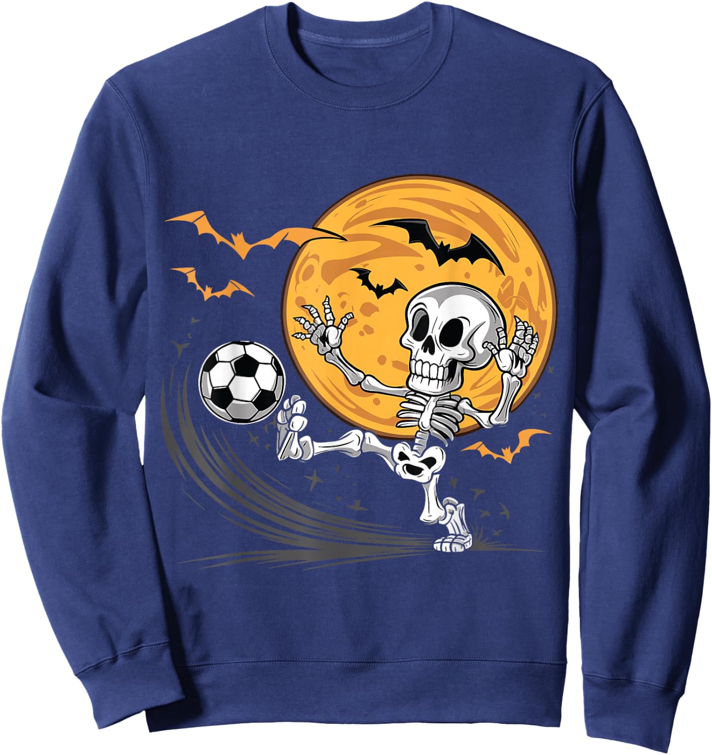 Soccer Skeleton Halloween Men Boys Soccer Player Halloween Sweatshirt - Sweatshirt | Navy