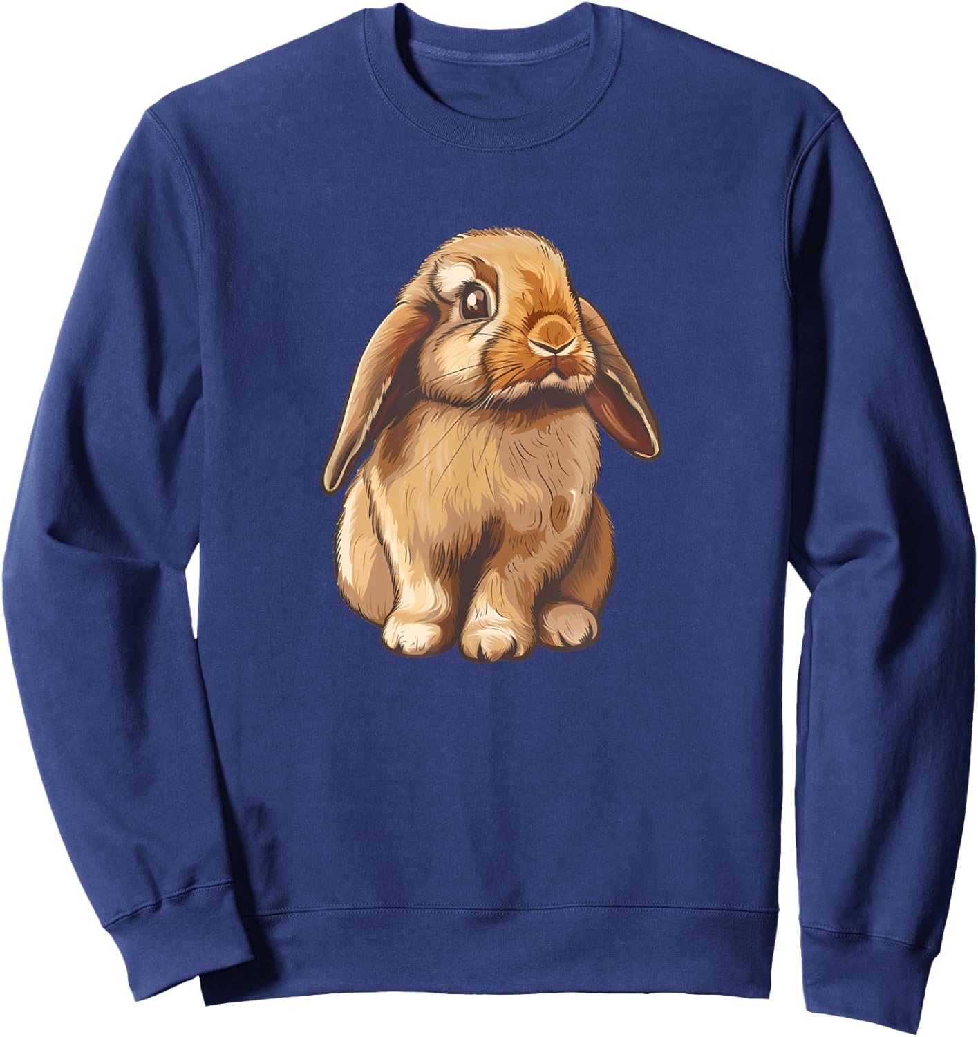 Art Illustration Mini Holland Lop Bunny Rabbit Lover Sweatshirt - Sweatshirt | Navy