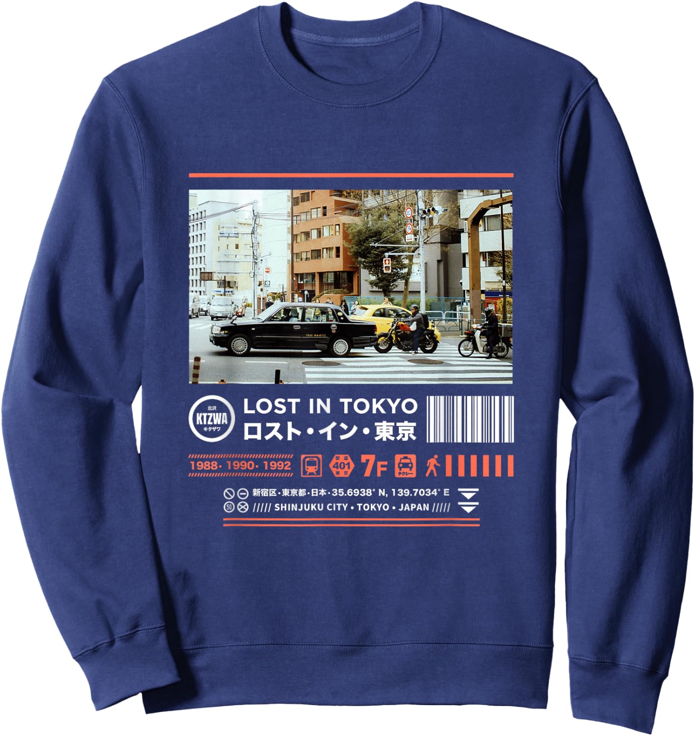 Japanese Tokyo Cyberpunk Art Streetwear Retro Sweatshirt - Sweatshirt | Navy