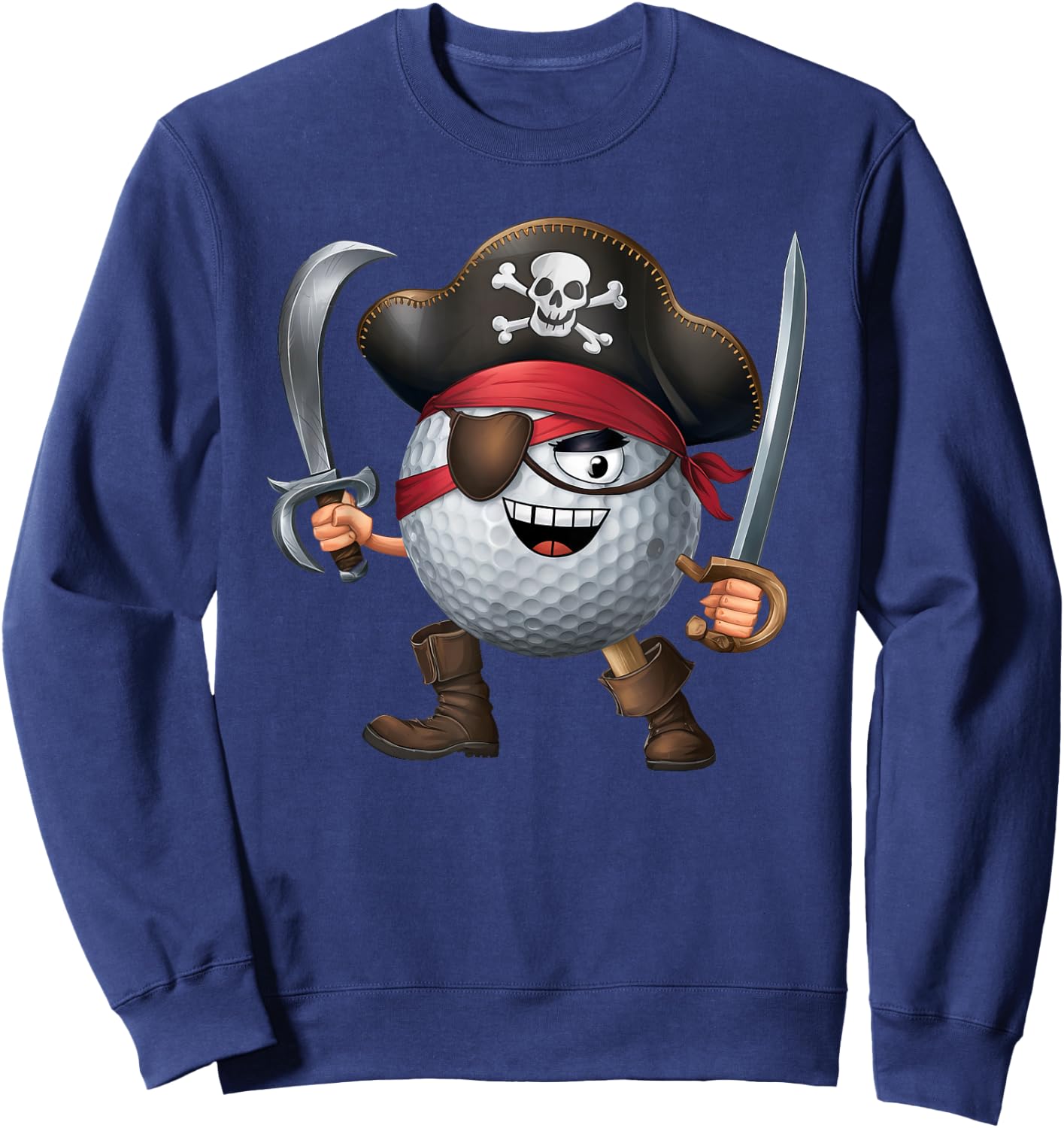 Golf Halloween Pirate Player Kids Pirate Funny Sweatshirt - Sweatshirt | Navy