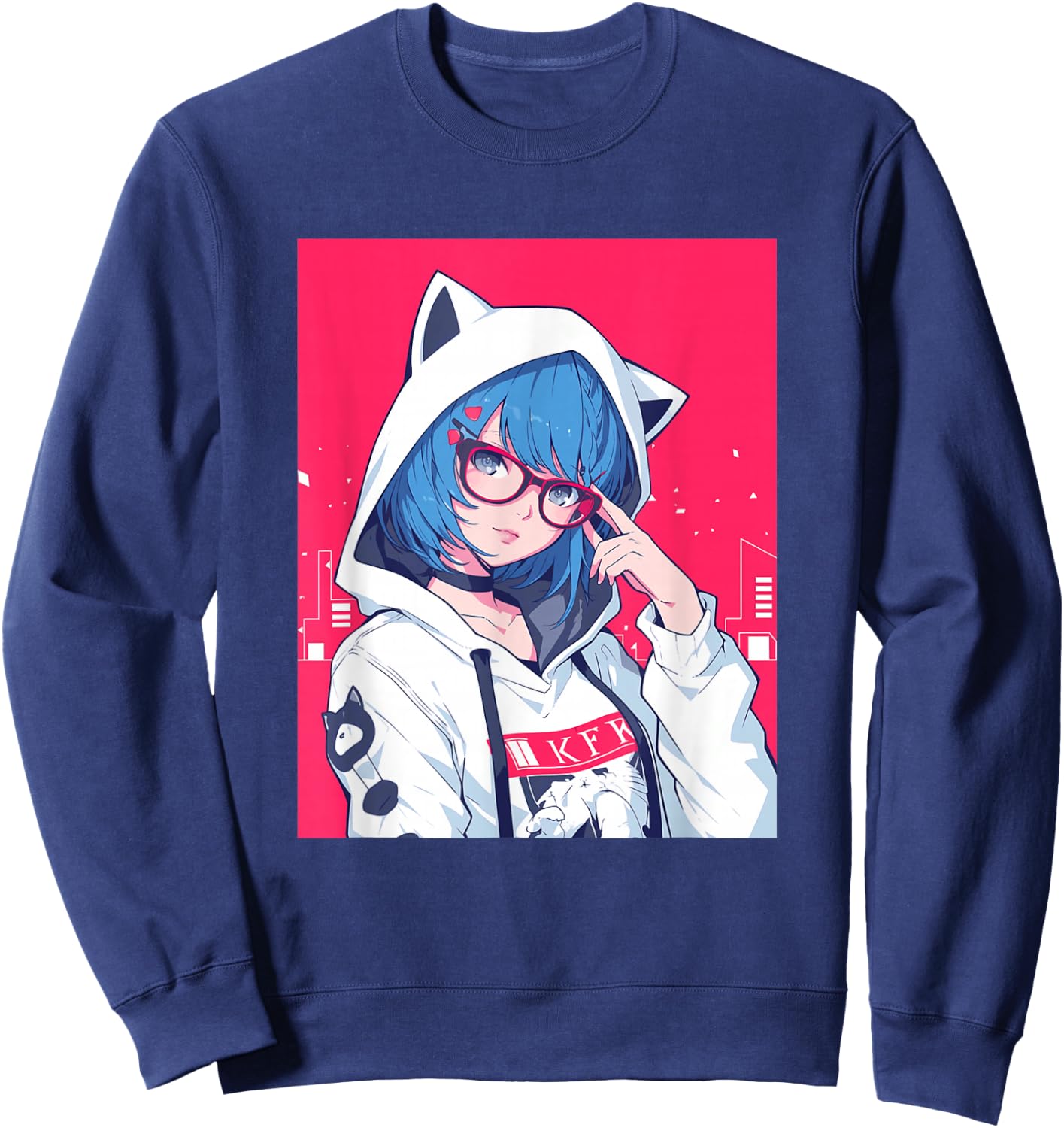 Anime Girl Sweatshirt - Sweatshirt | Navy