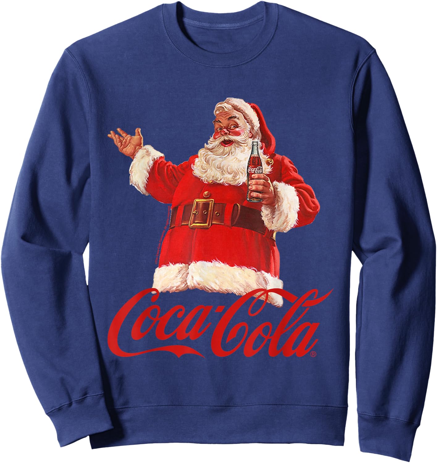 Coca Cola Christmas Santa Bottle Sweatshirt - Sweatshirt | Navy