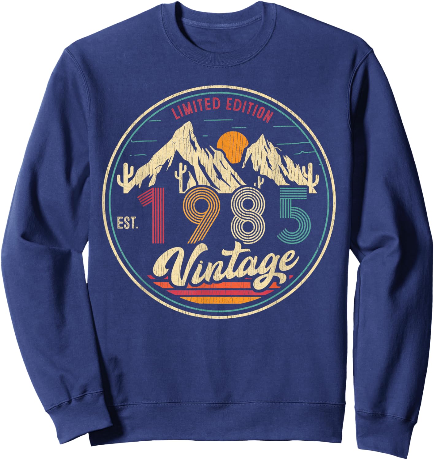 Est Vintage 1985 38 Year Old Gifts 38th Birthday Men Women Sweatshirt - Sweatshirt | Navy