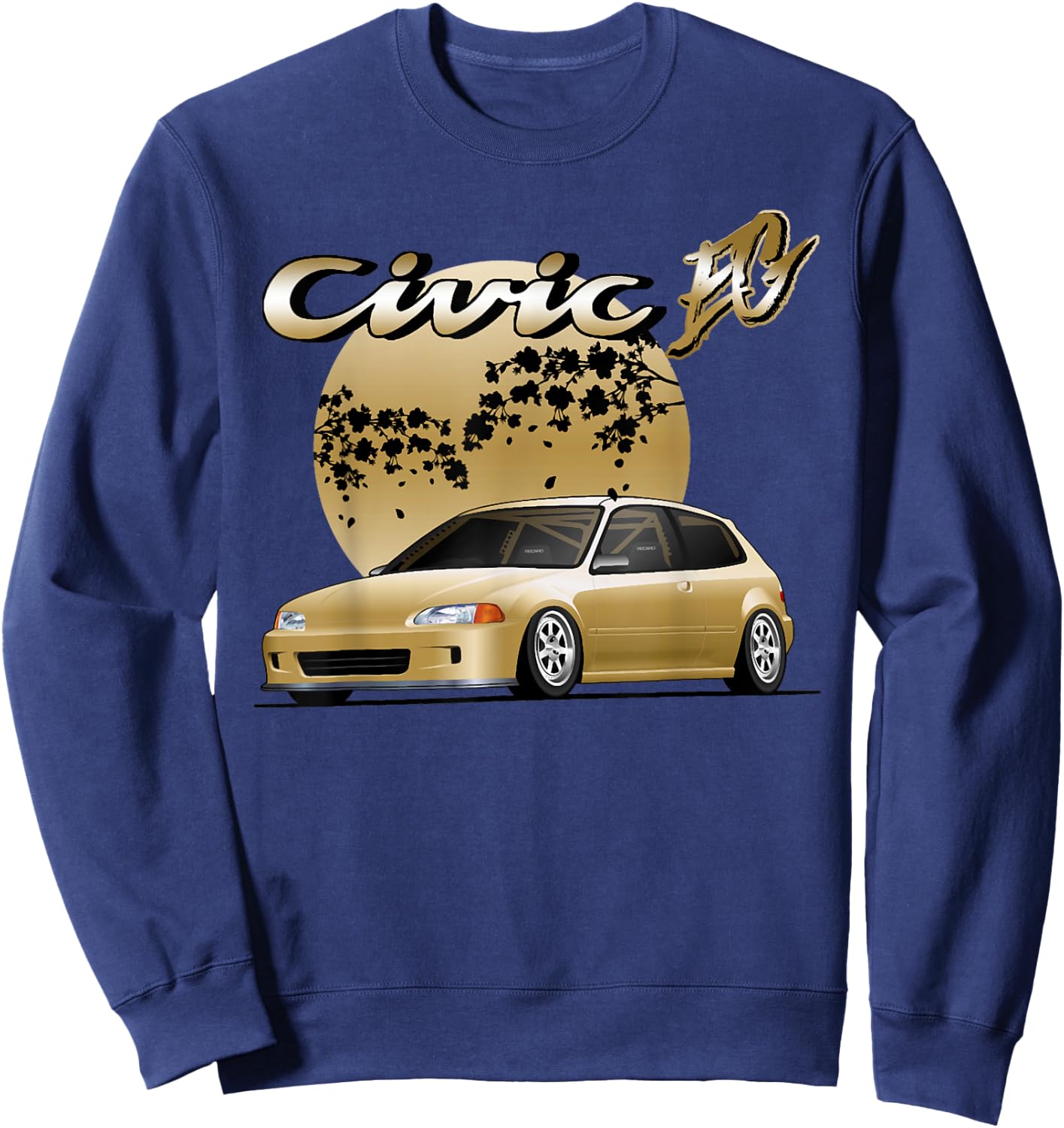 Civic eg Japanese car , Small, Black Sweatshirt - Sweatshirt | Navy