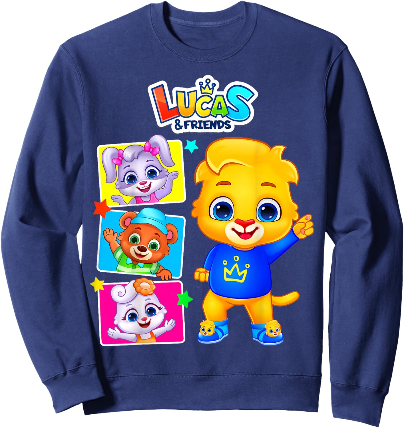 Kids Popular Characters | Lucas and Friends by RV AppStudios Sweatshirt - Sweatshirt | Navy