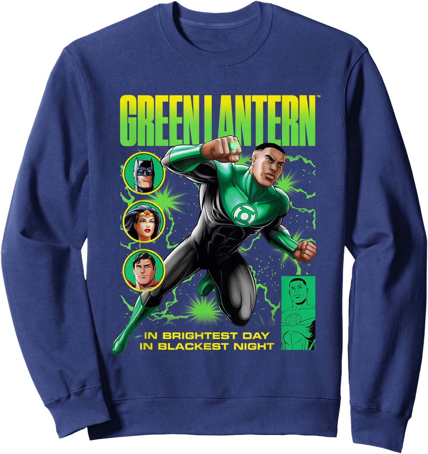 DC Comics Justice League Green Lantern John Stewart Comic Sweatshirt - Sweatshirt | Navy