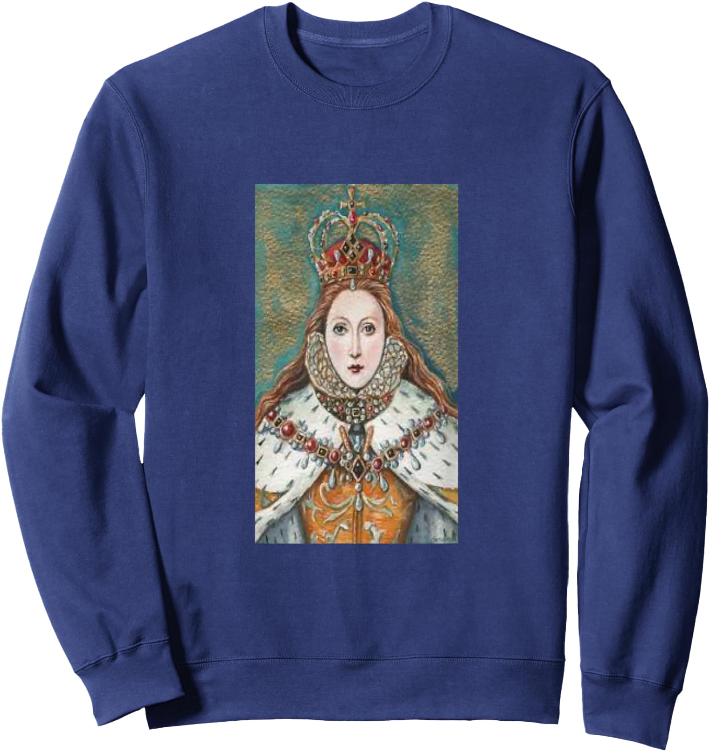 Mary Queen of Scots Tudor Famous Scottish Portrait Sweatshirt - Sweatshirt | Navy
