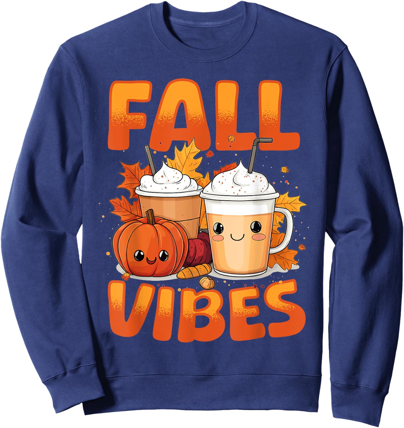 Pumpkin Spice Latte Fall Season Fall Vibes Sweatshirt - Sweatshirt | Navy