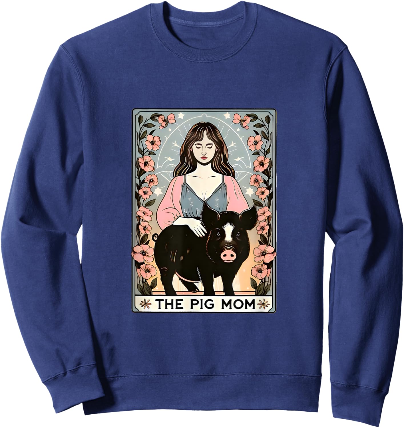 Pig mom mini pig potbelly pig tarot farm Sweatshirt - Sweatshirt | Navy