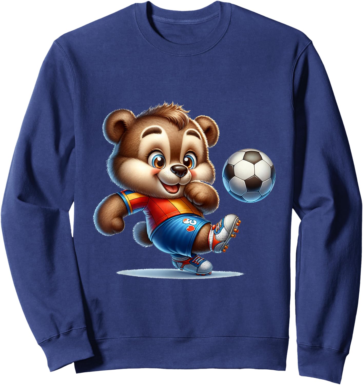 Cute Soccer Player Bear Sweatshirt - Sweatshirt | Navy