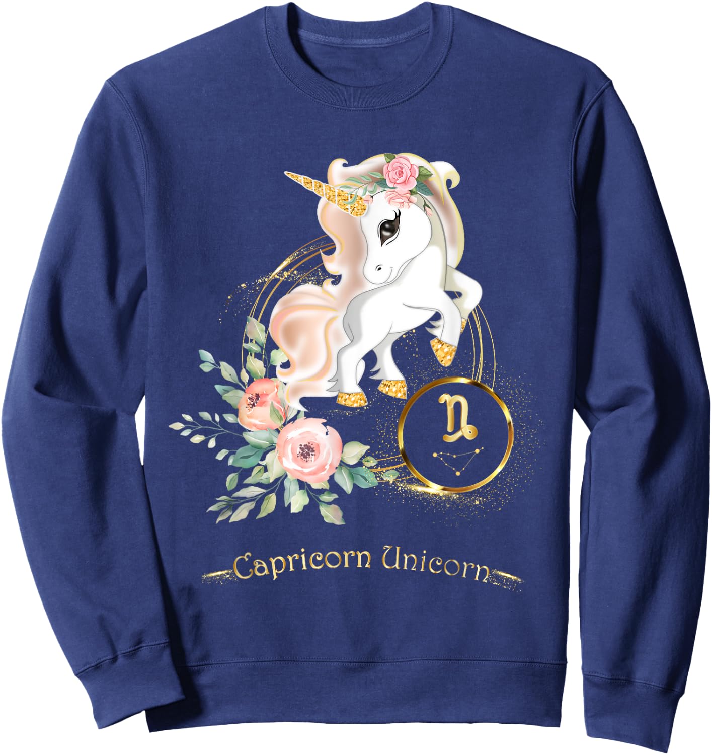 Capricorn Shirt Zodiac Unicorn Sign Astrology Kids Sweatshirt - Sweatshirt | Navy