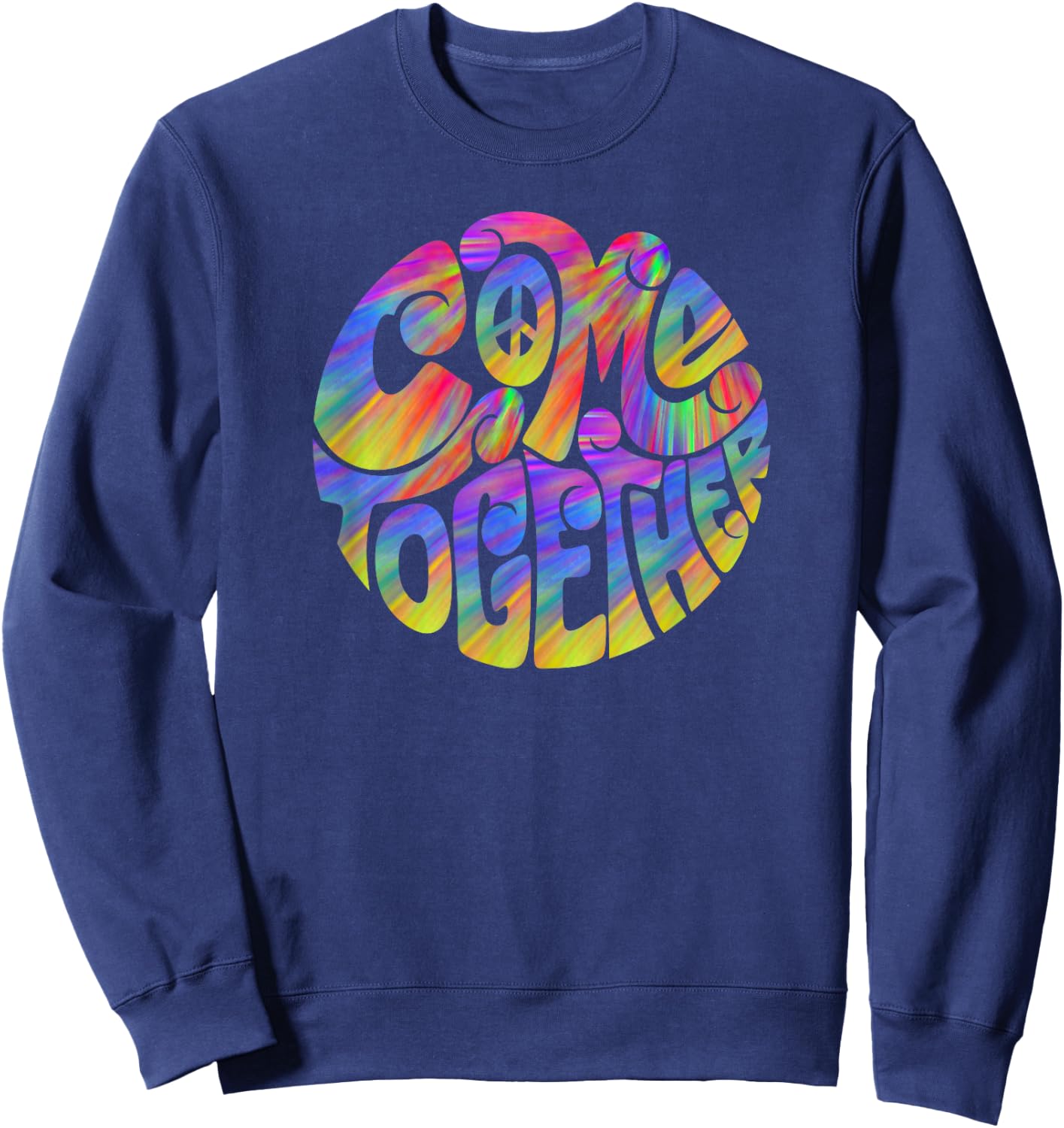 Colorful Come Together Peace Design Sweatshirt - Sweatshirt | Navy