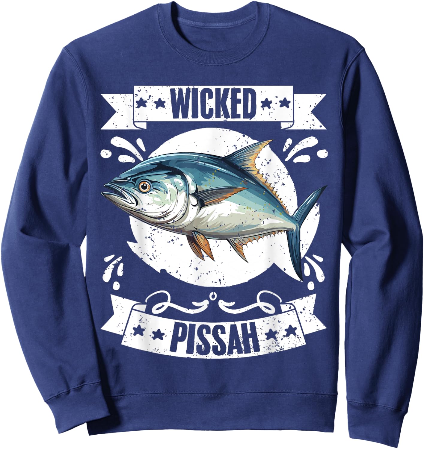 Wicked Pissah Funny Tuna Whisperer Tuna Fisherman Tuna Lover Sweatshirt - Sweatshirt | Navy