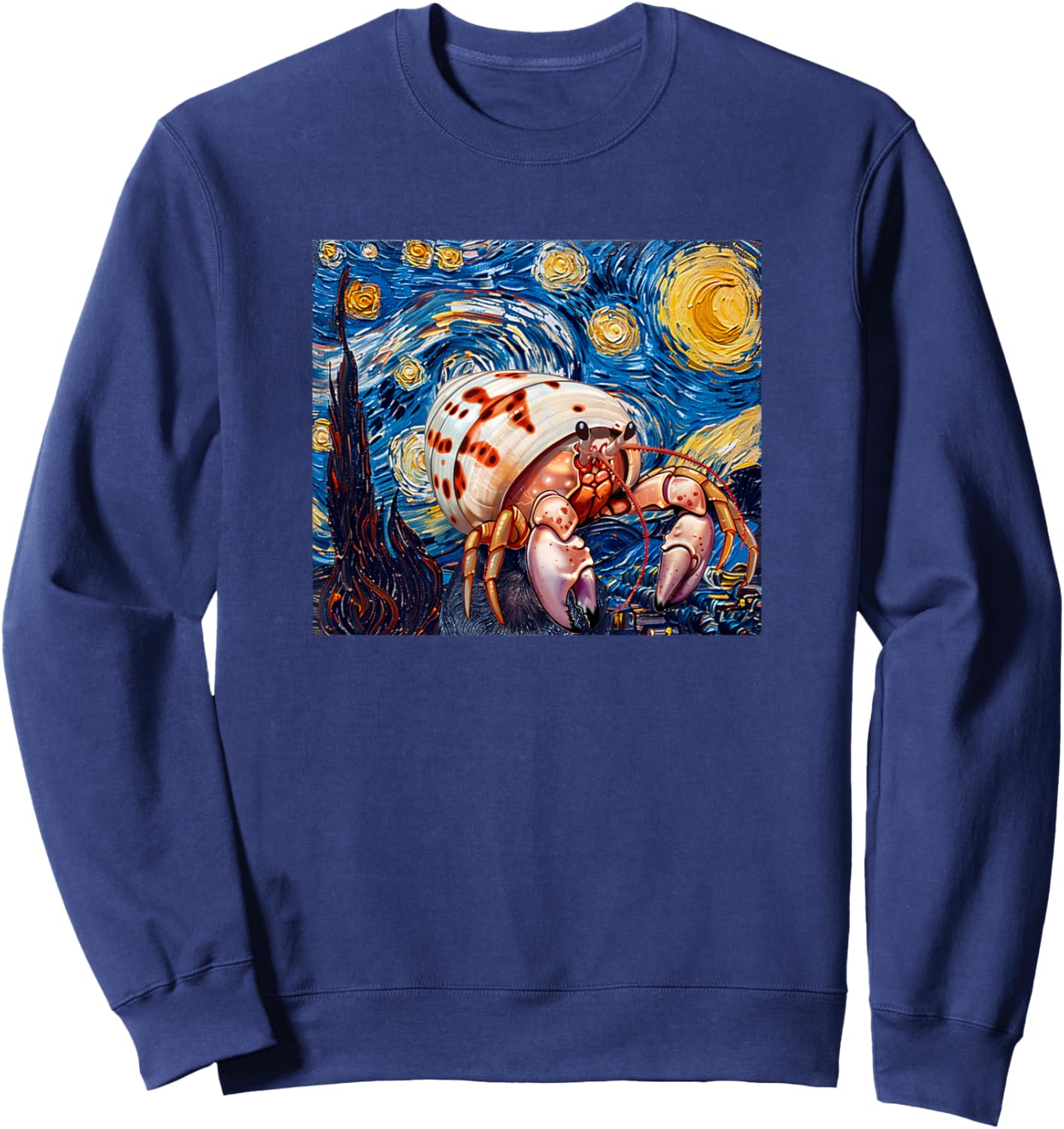 Starry Night Pet Hermit Crab Lover Sweatshirt - Sweatshirt | Navy