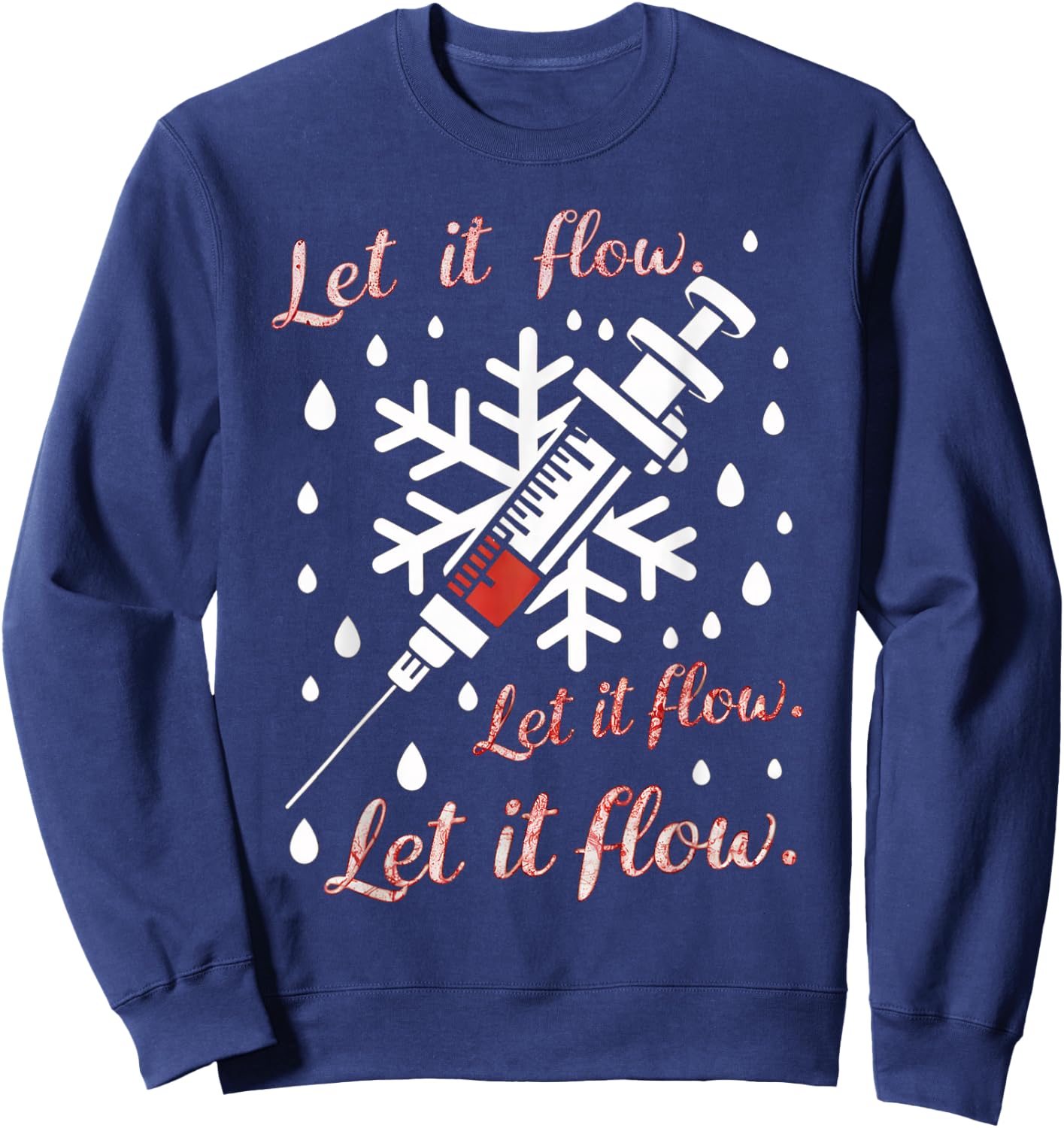 Phlebotomy Shirt Christmas Nurse Technician Medical Phleb Sweatshirt - Sweatshirt | Navy