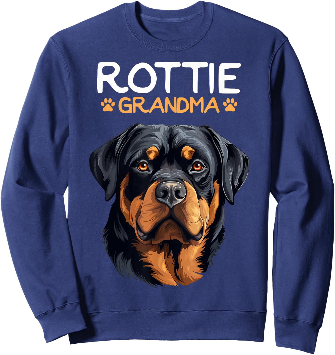 Rottweiler Mom Apparel & Gift Ideas Girls Women Rottie Grandma Rottweiler Dog Sweatshirt - Sweatshirt | Navy