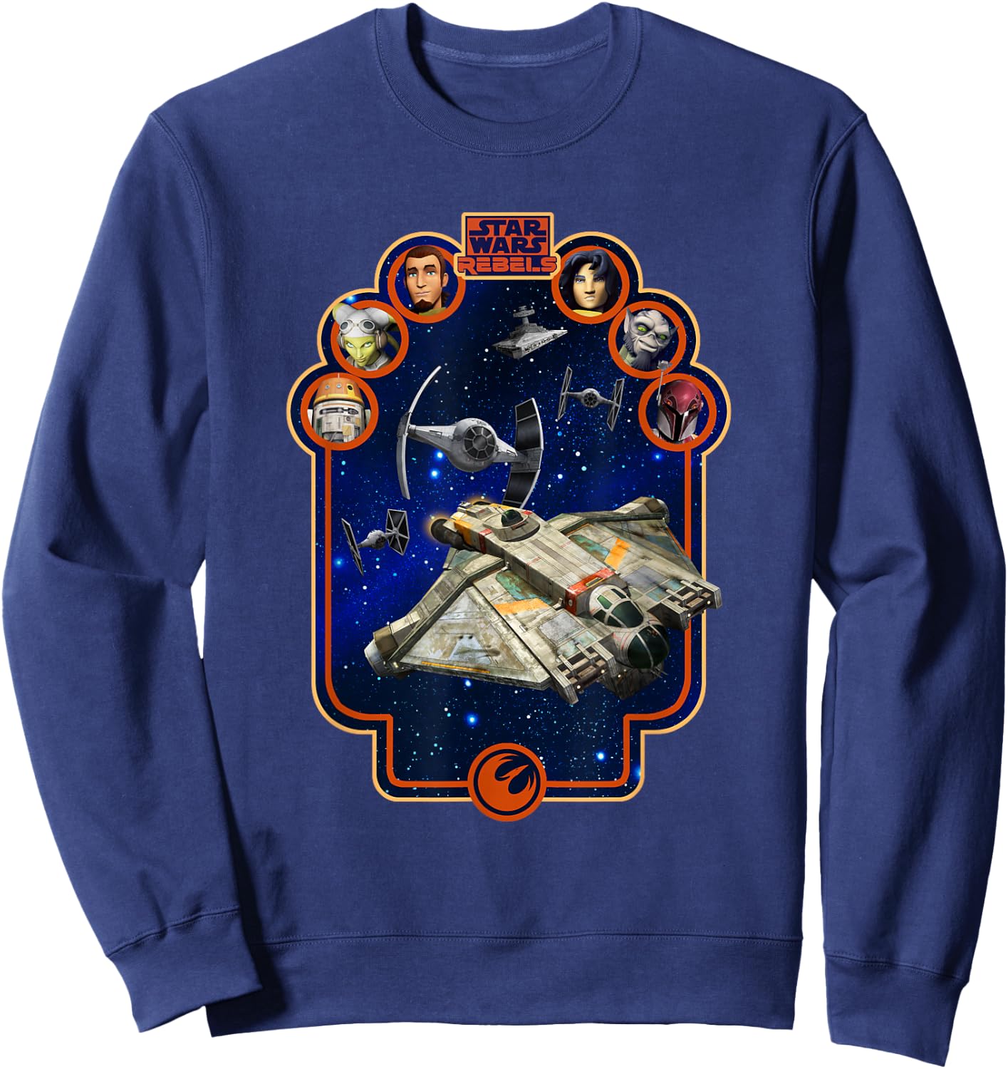 Star Wars Rebels TIE Fighters Chasing Ghost Ship Poster Sweatshirt - Sweatshirt | Navy